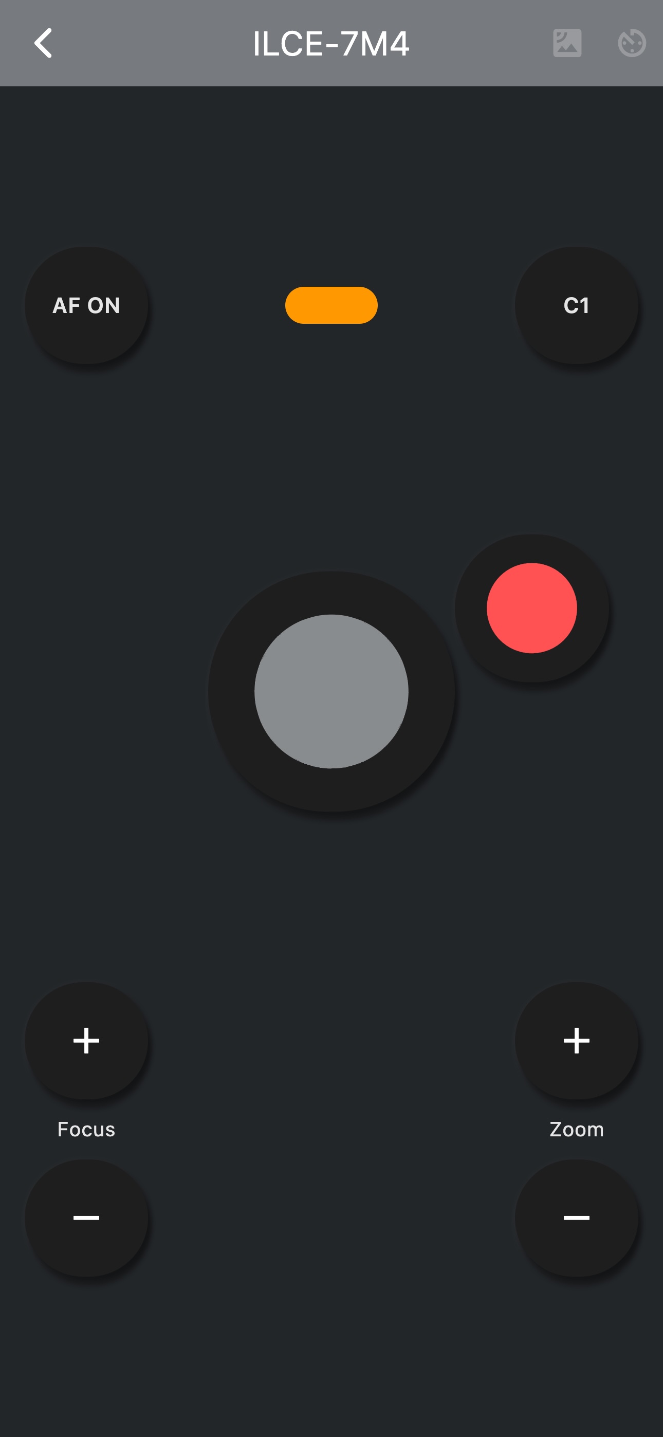 BT Cam main interface with Sony ILCE-7M4 camera controls