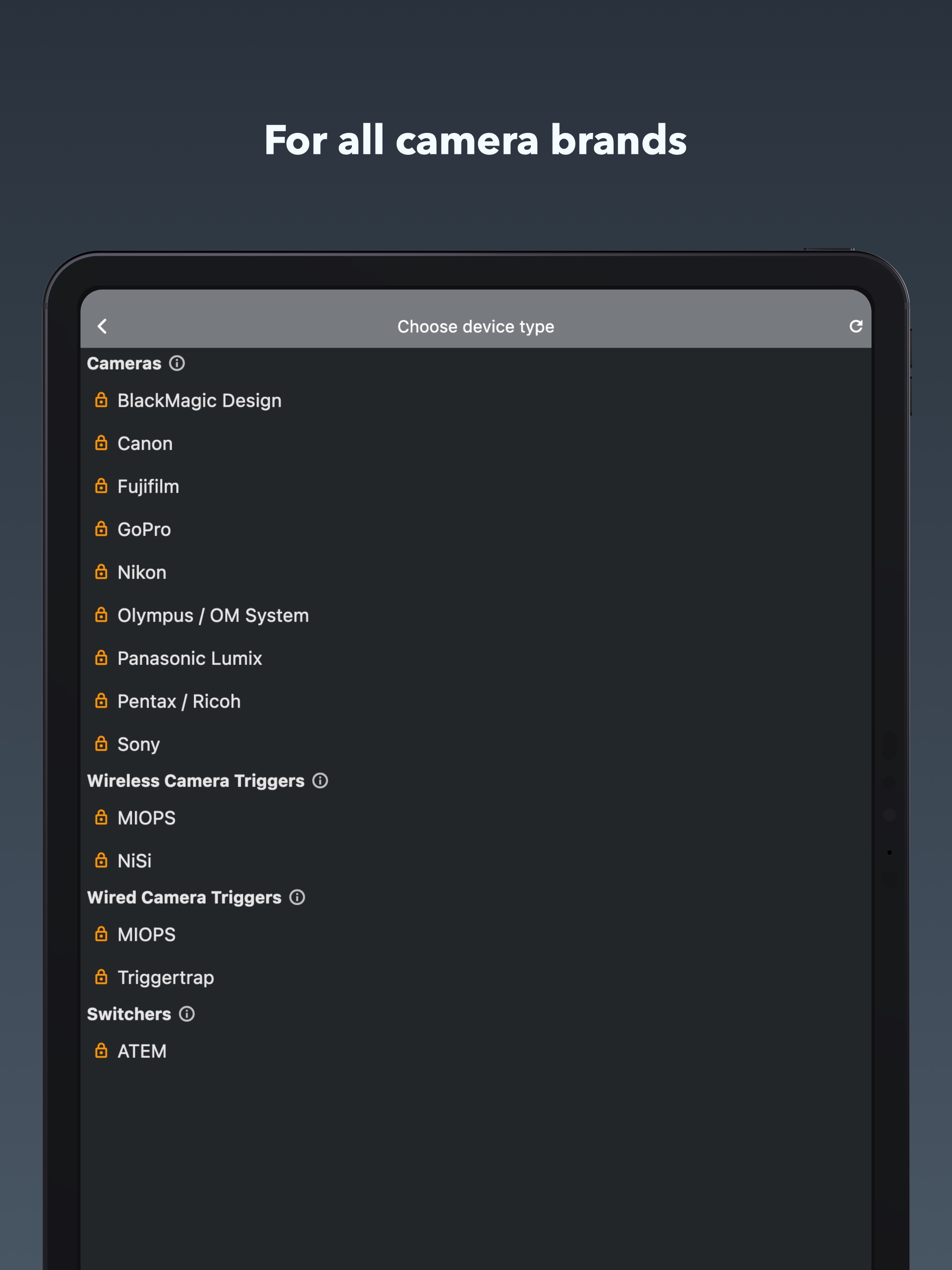 Connect any camera to BT Cam